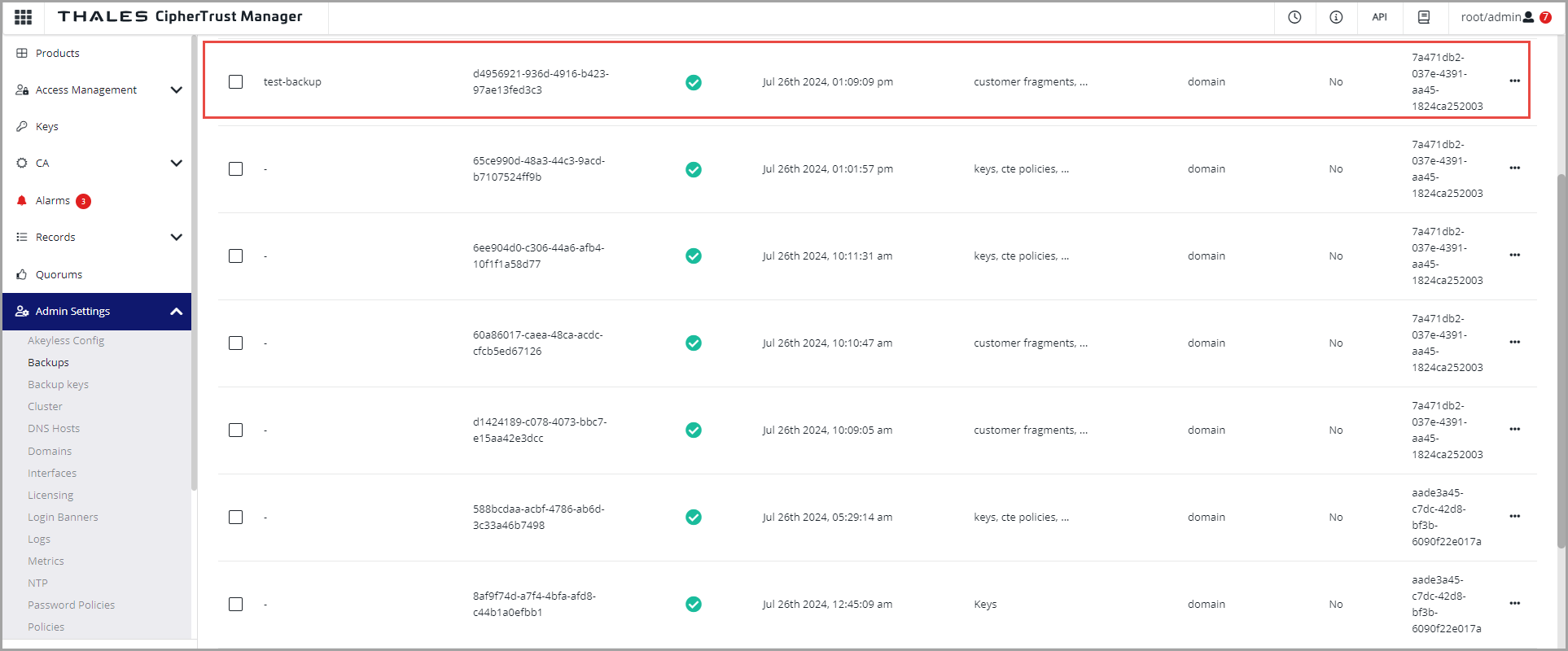 Create Domain Backup