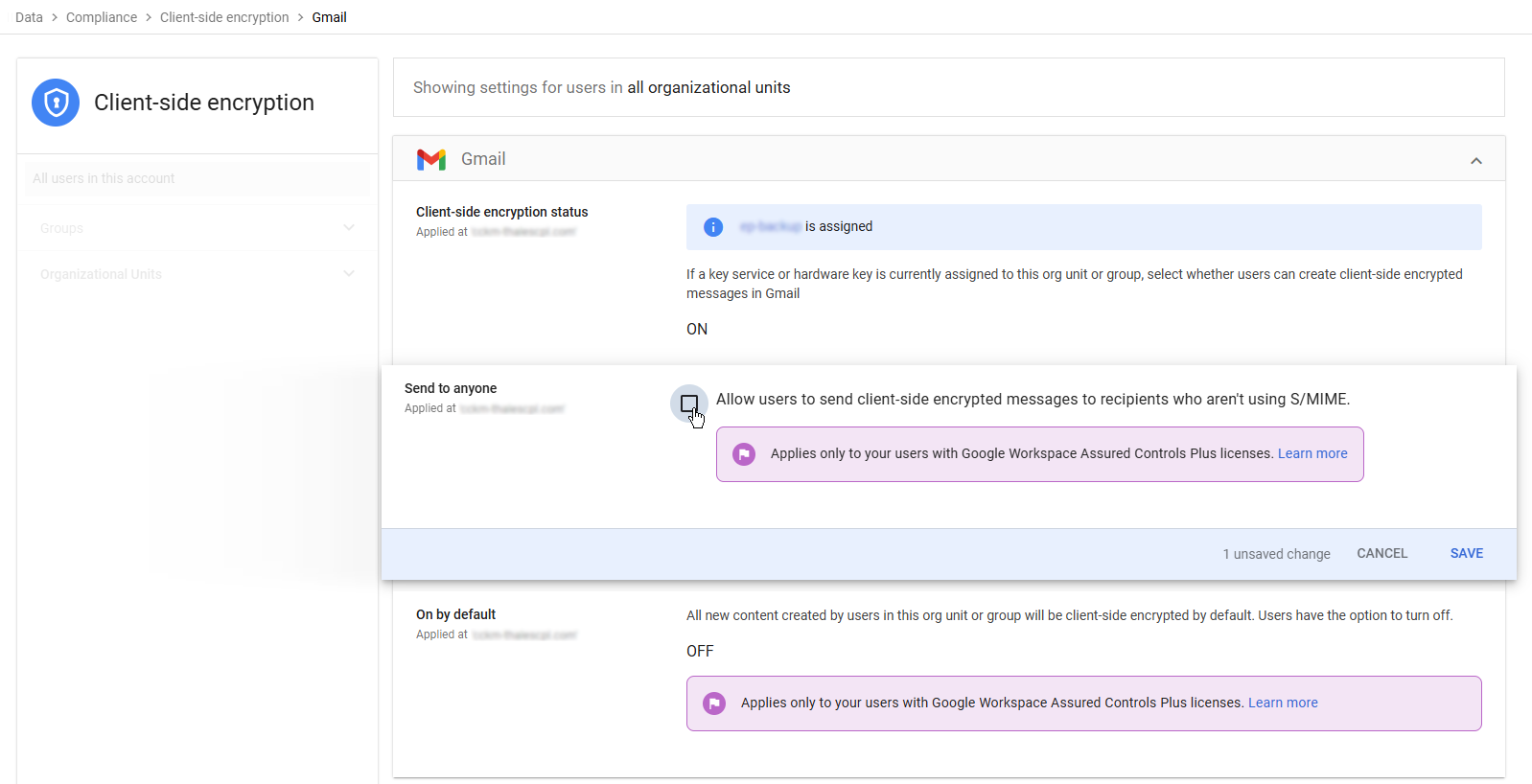 Enable Send to anyone of Gmail