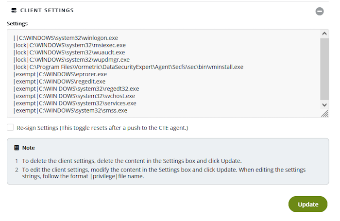 Linux Client Settings
