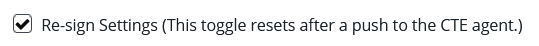 Re-sign Client Settings