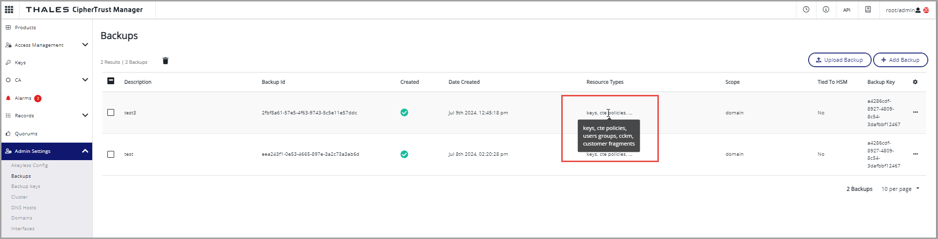 Create Domain Backup