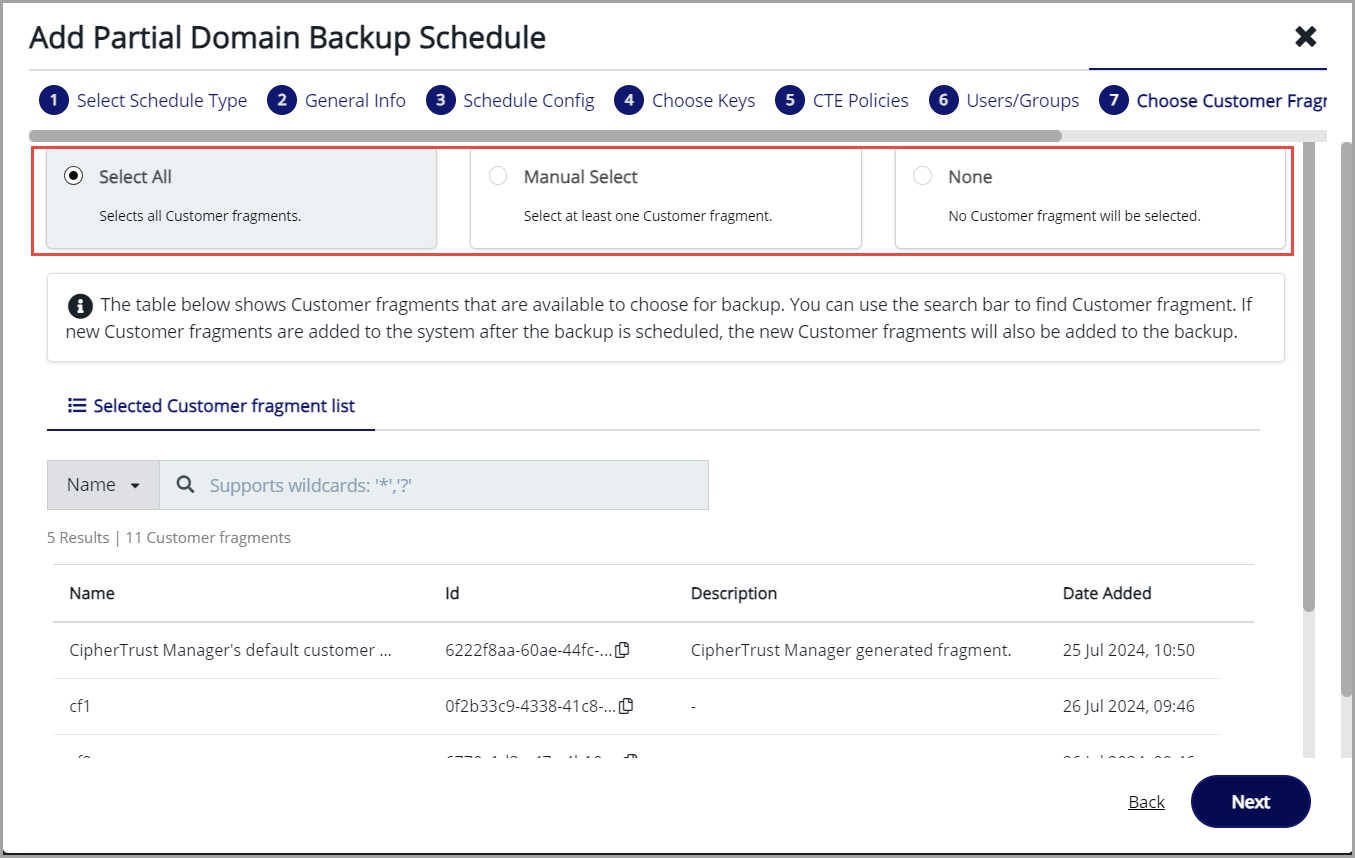 Create Backup Schedule