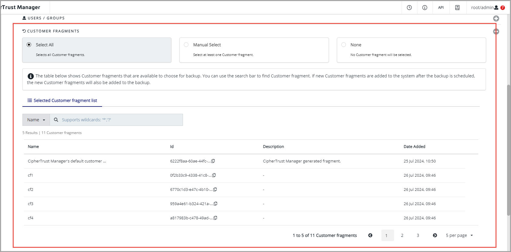 View Backup Schedule