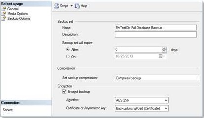 backup database