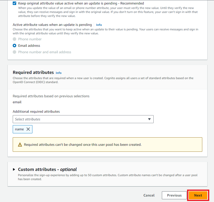 Additional Required Attributes
