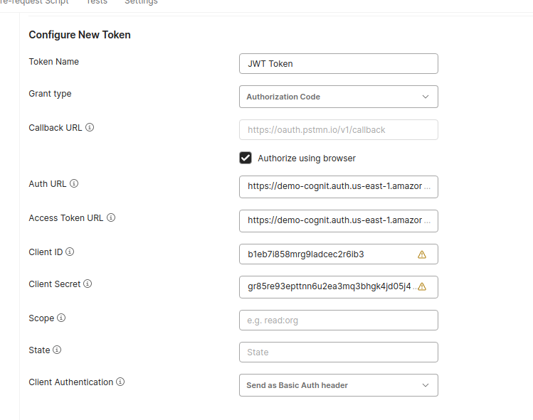 Configure New Token