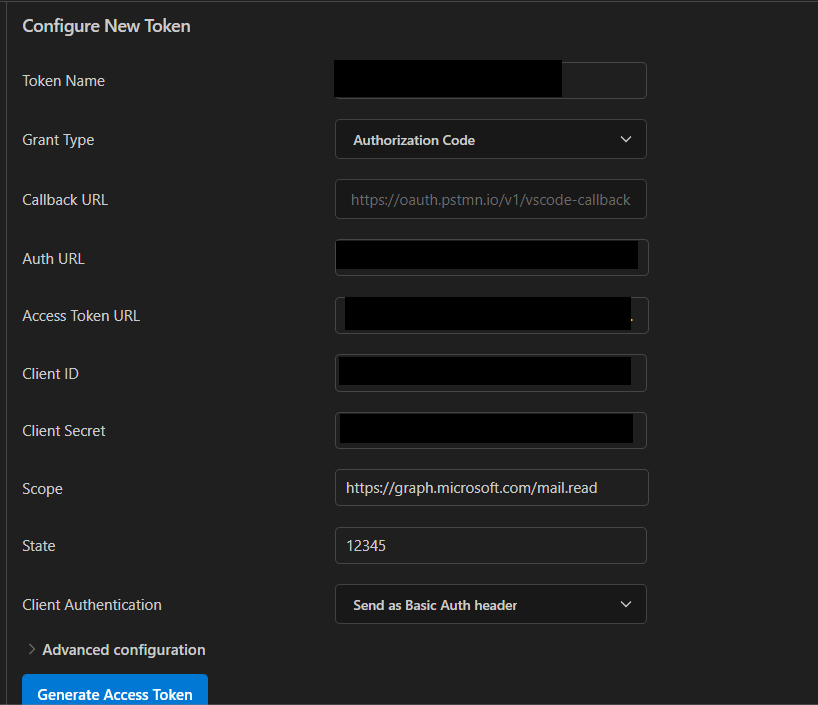 Configure New Token