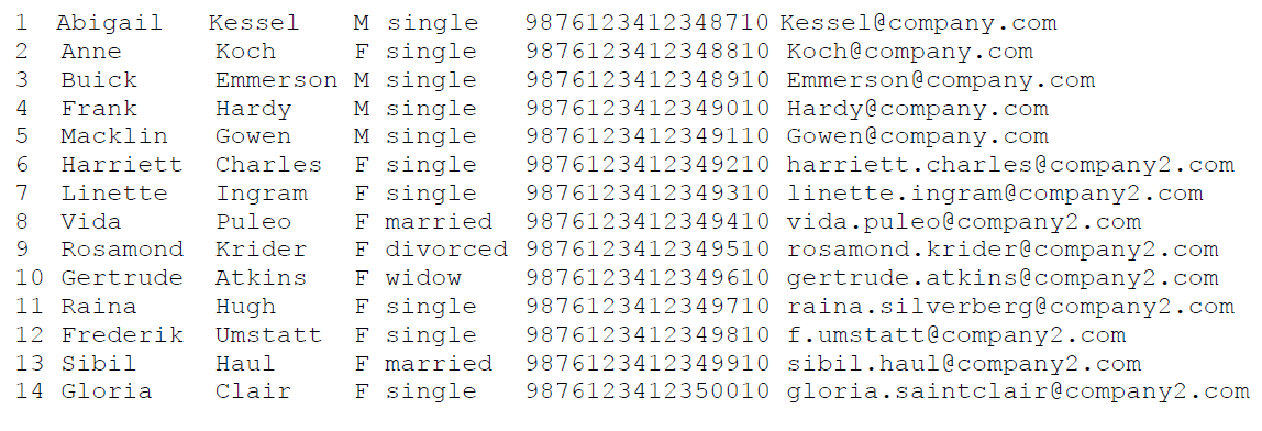 Sample Input Configuration File (Positional)