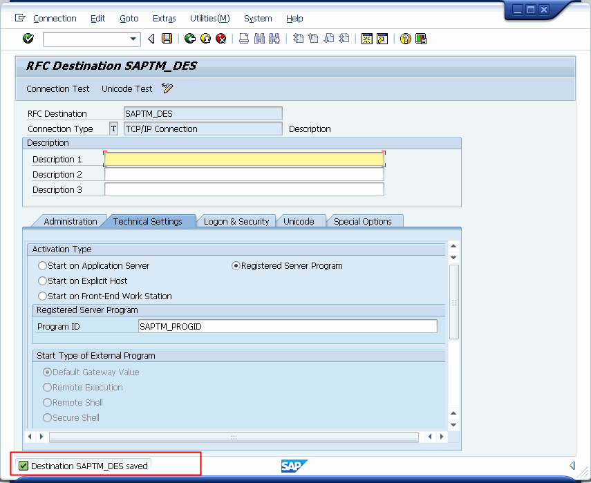 SAPTM Destination