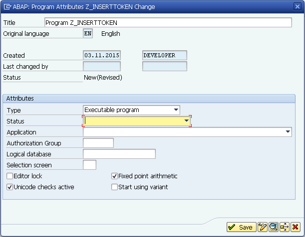 SAPTM Program Attributes