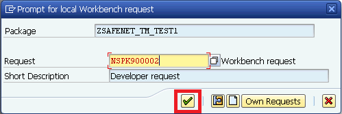 SAPTM Workbench Request