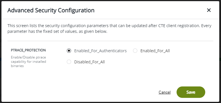 Enable Ptrace Protection