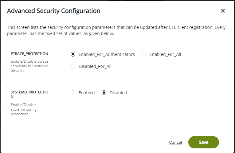 Enable Ptrace Protection