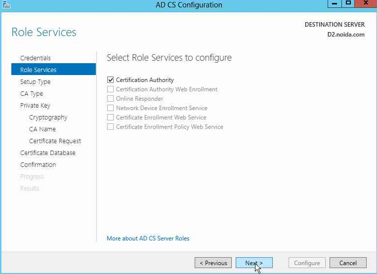 Select the Certification Authority check box alt text
