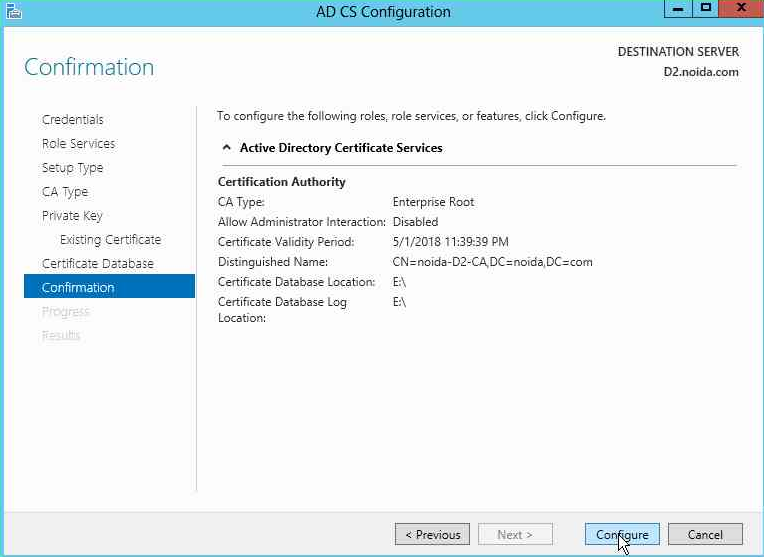 Click Configure on the Confirmation page alt text