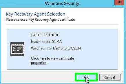 Select the KRA certificate alt text