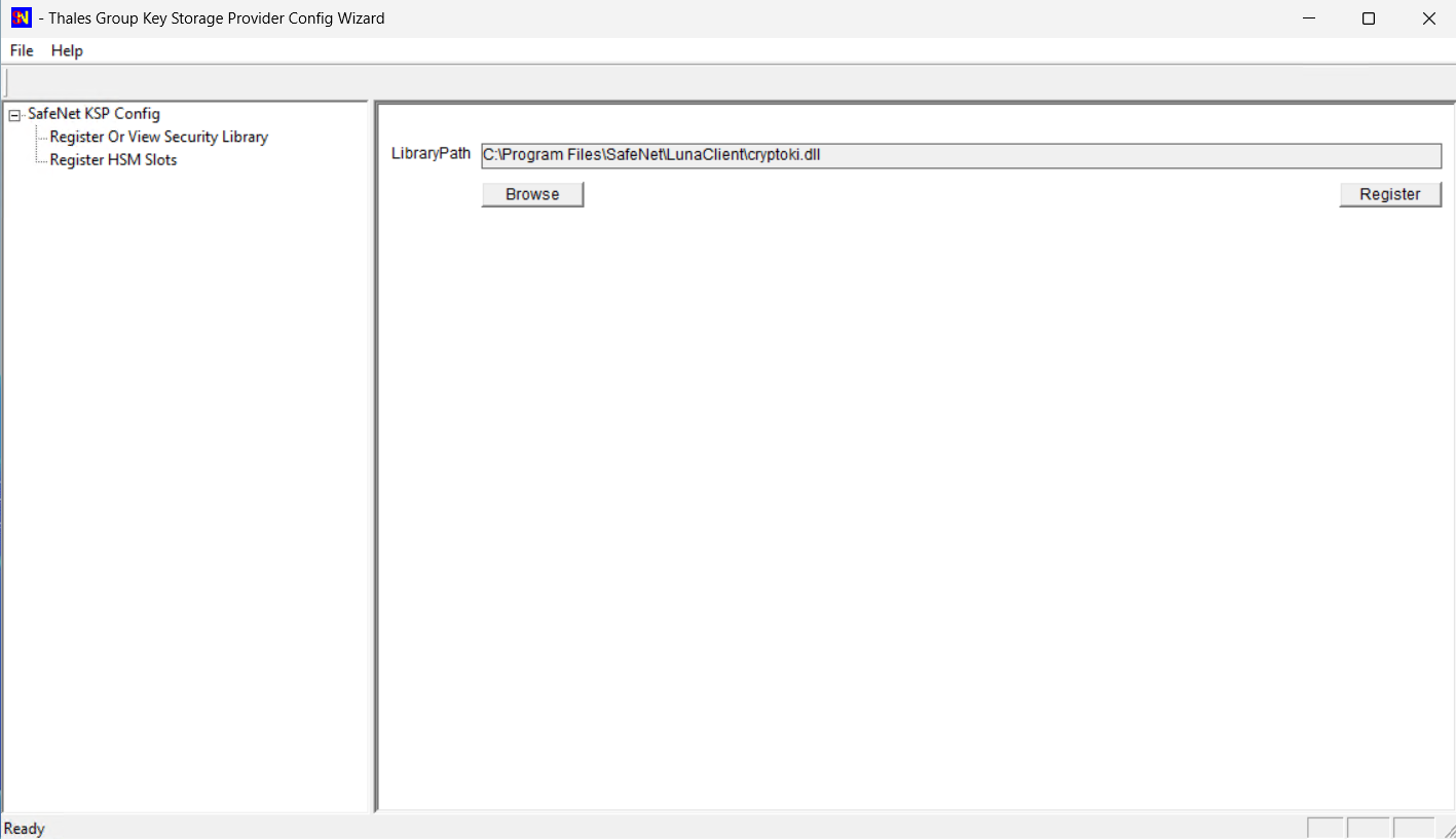 Select cryptoki.dll and click Register alt text