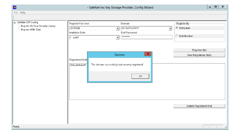 Register the same slot for NT AUTHORITY\SYSTEM alt text