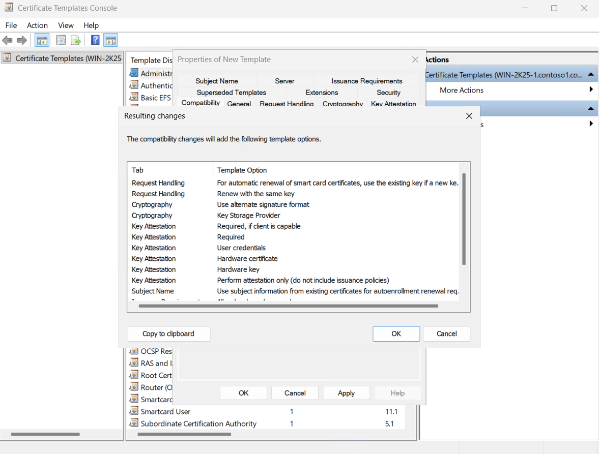 Verify the changes in the Resulting changes dialog box alt text
