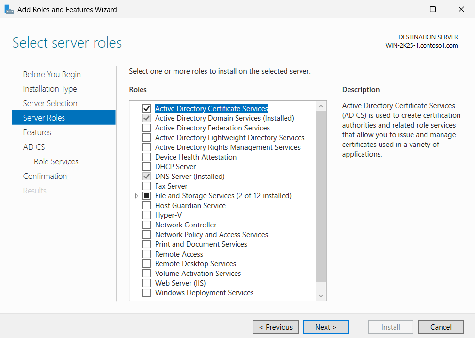 Click Next on the Server Roles page alt text