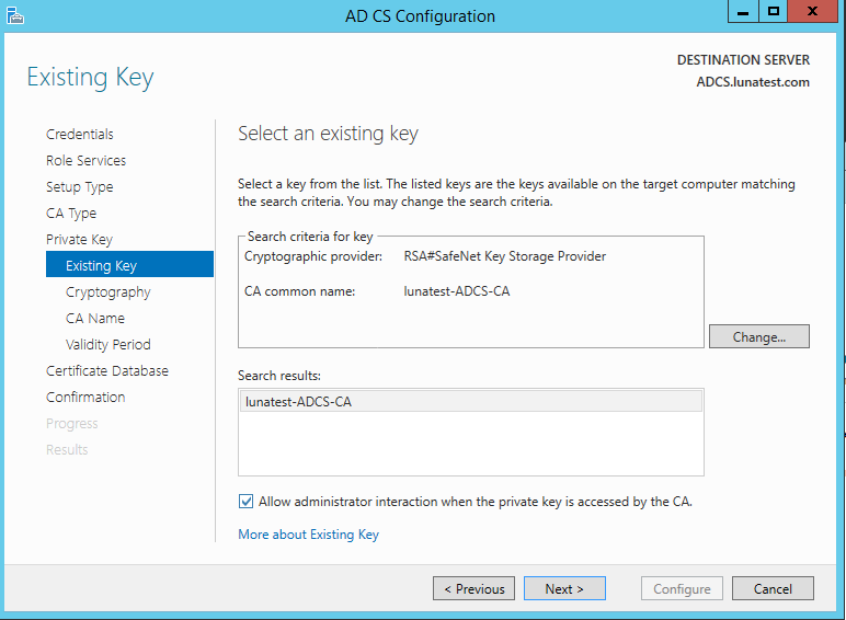 Select the migrated key alt text