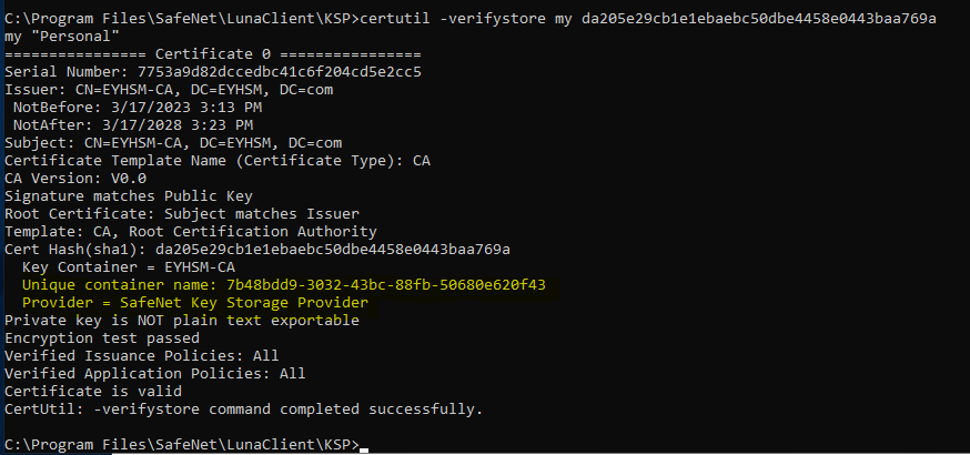 Create a cluster key with ksputil alt text