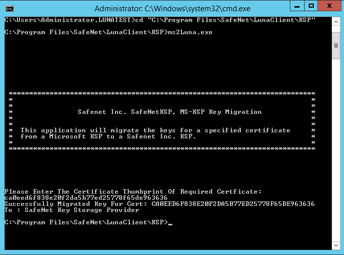 Type the thumbprint of the CA certificate alt text