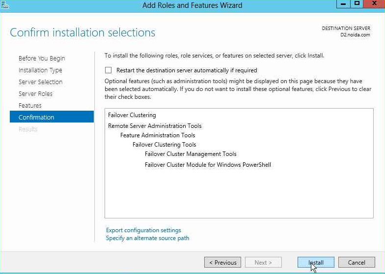 Click Install on the Confirmation page alt text