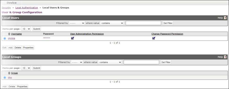 User & Group Configuration