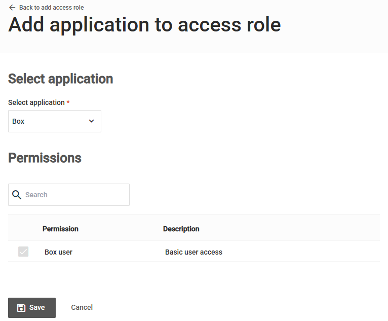 Add application to access role