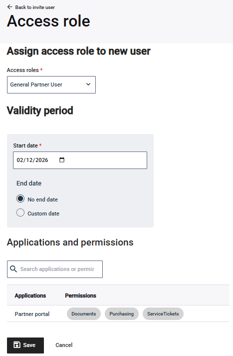 Access role page