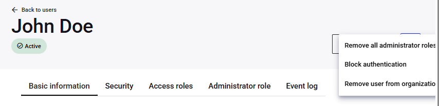 Block authentication option