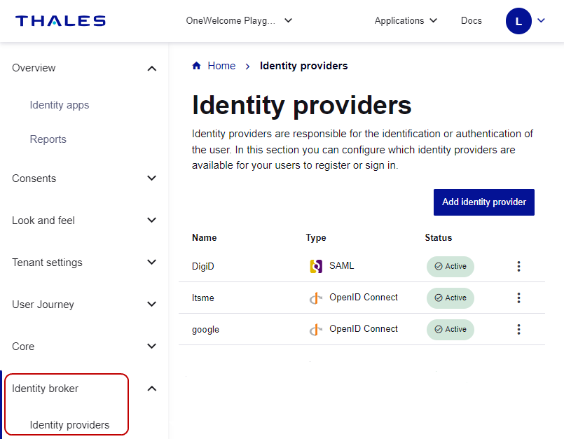 ID Broker on the console