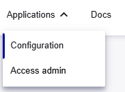 Access admin in the Applications menu