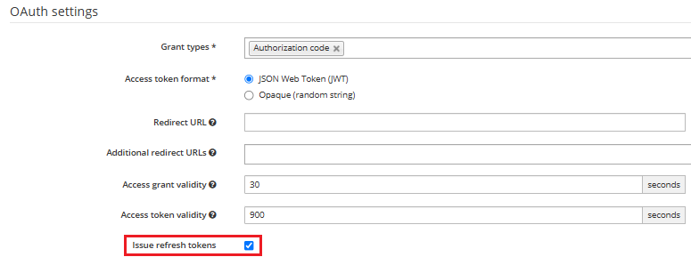 Issue refresh tokens