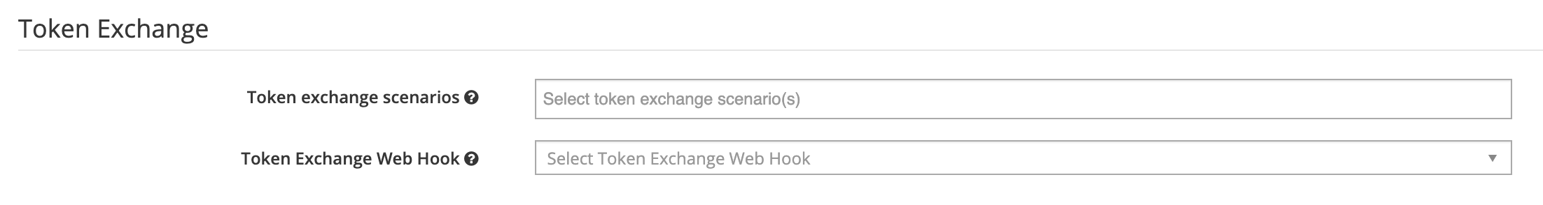 Token exchange section