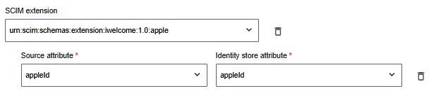 Delete icons for extension and attribute