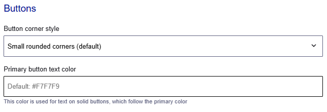 Customize button corners and text color