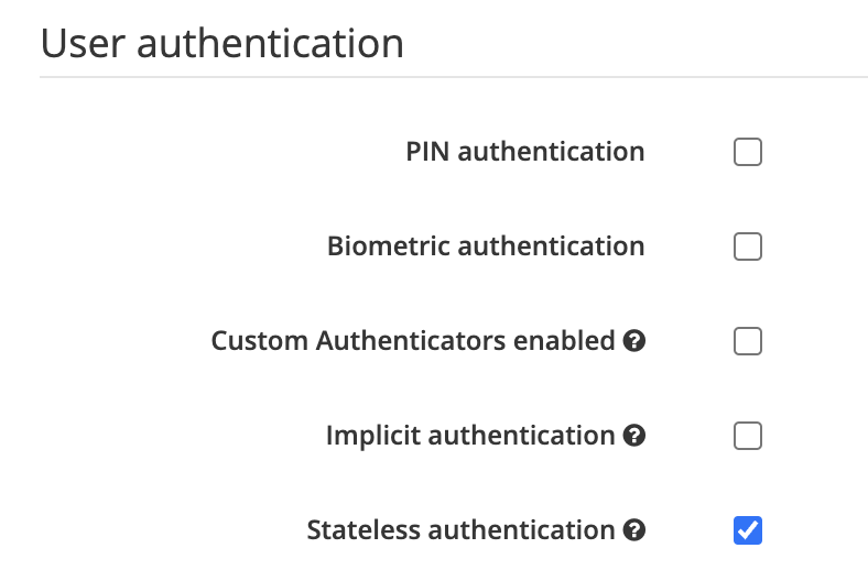 Stateless authentication