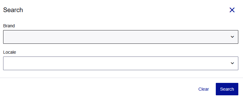 SMS template search screen