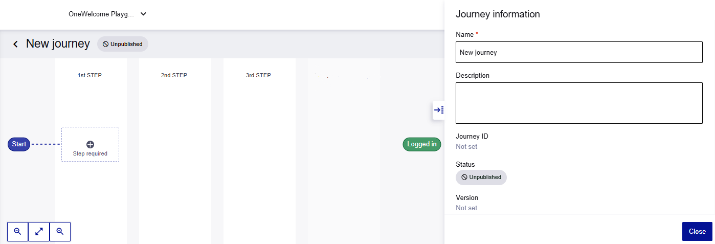 New journey in the journey editor