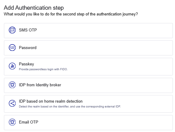 Authentication options
