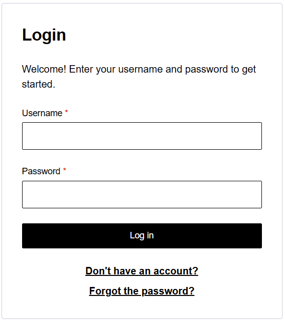 Identifier and password example
