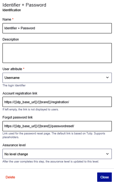 Identifier + Password
