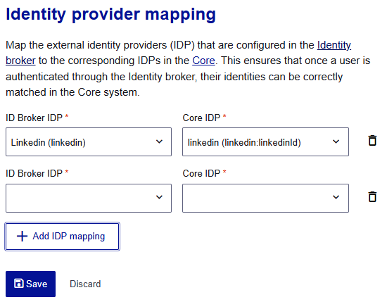 Identity provider mapping