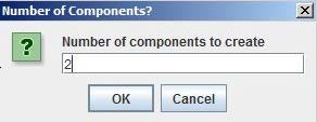 Number of Components popup window
