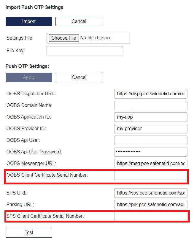 Push OTP Settings