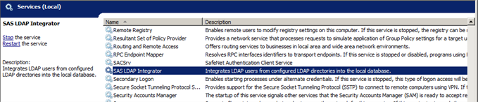 SAS PCE LDAP Integrator