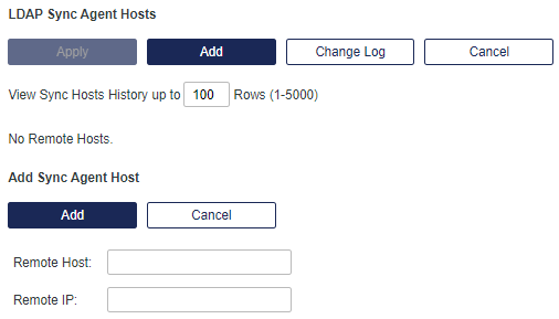 Authentication Processing > LDAP Sync Agent Hosts