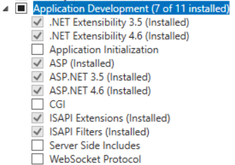 IIS Role Services